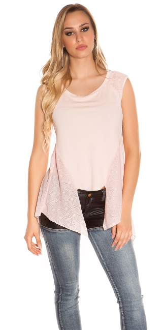 laced Top with Back Apricot
